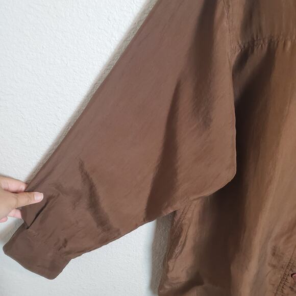 The Limited 100% Silk Button Down Shirt Brown Blouse Sz XL Vintage Y2K - Picture 3 of 8